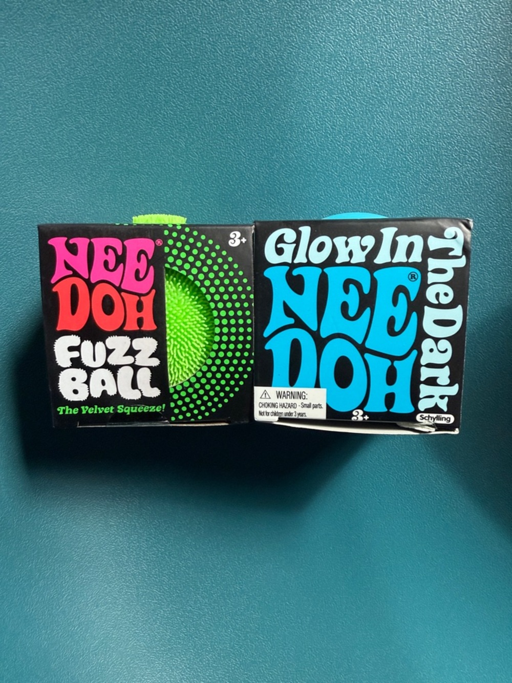Set of 2 Nee Doh - Fuzz Ball & Groovy Glowing Glob